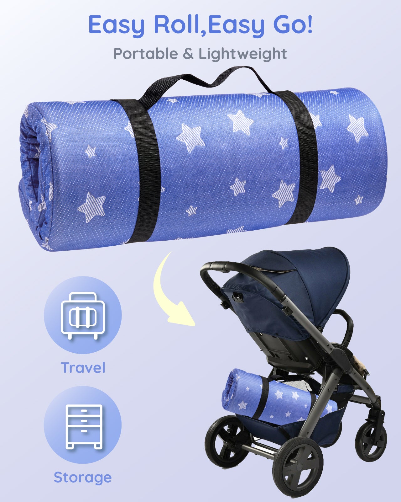 Lilian&Gema Pack and Play Mattress 38"x26"x1.5", Portable Crib Mattress for Playpen, Pack N Play Mattress Topper, Soft Breathable Memory Foam with Waterproof Washable Cover for Baby Toddler