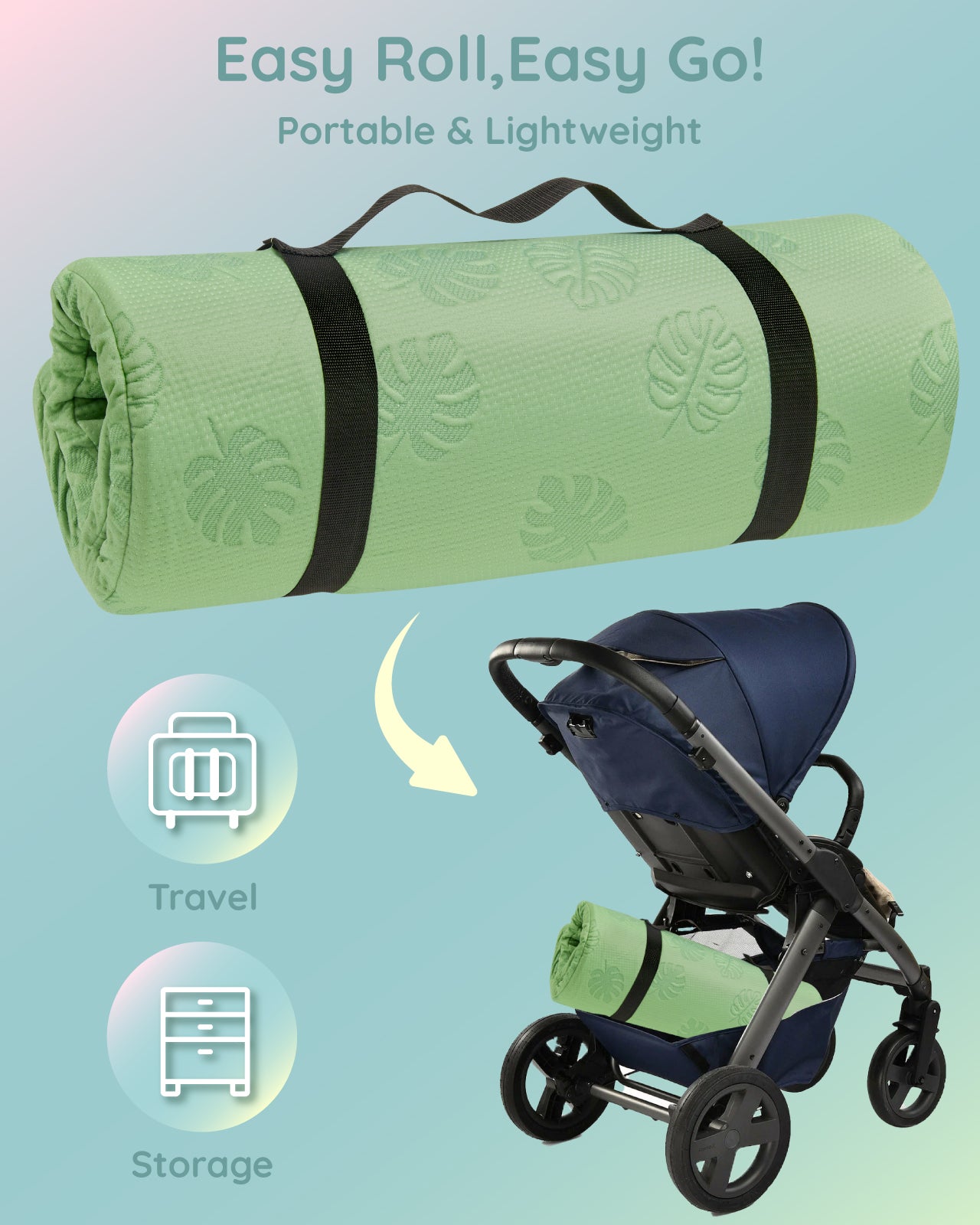 Lilian&Gema Pack and Play Mattress 38"x26"x1.5", Portable Crib Mattress for Playpen, Pack N Play Mattress Topper, Soft Breathable Memory Foam with Waterproof Washable Cover for Baby Toddler