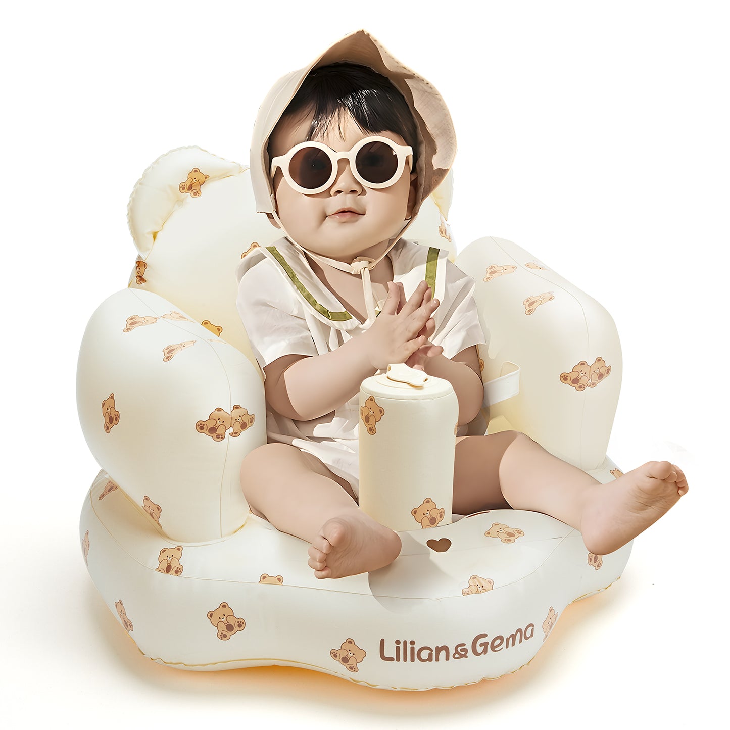 Inflatable Baby Seat for Babies 3-36 Months, Lilian&Gema Baby Chair sit me up, Built-in Pump Quick Inflate, Soft Support, Easy Upright Baby Seats for Infants for Sitting Up