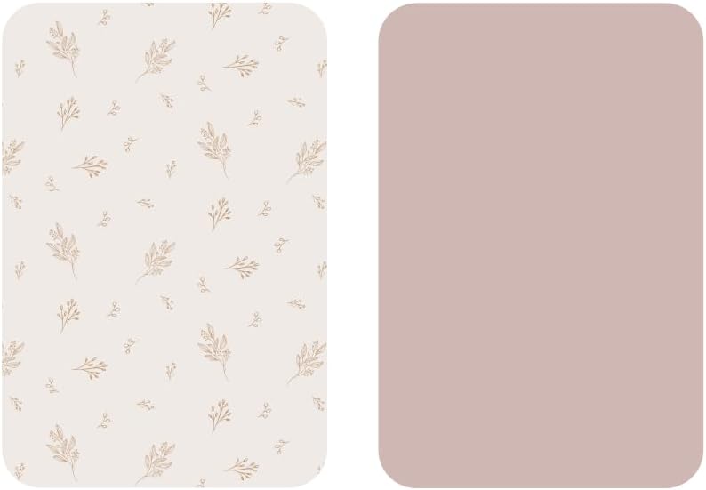 Lilian&Gema Muslin Crib Sheets, 2 Pack Cotton Crib Sheets Fitted for Standard Crib Mattress 52"x28", Soft and Breathable Crib Sheets for Baby Girls and Boys