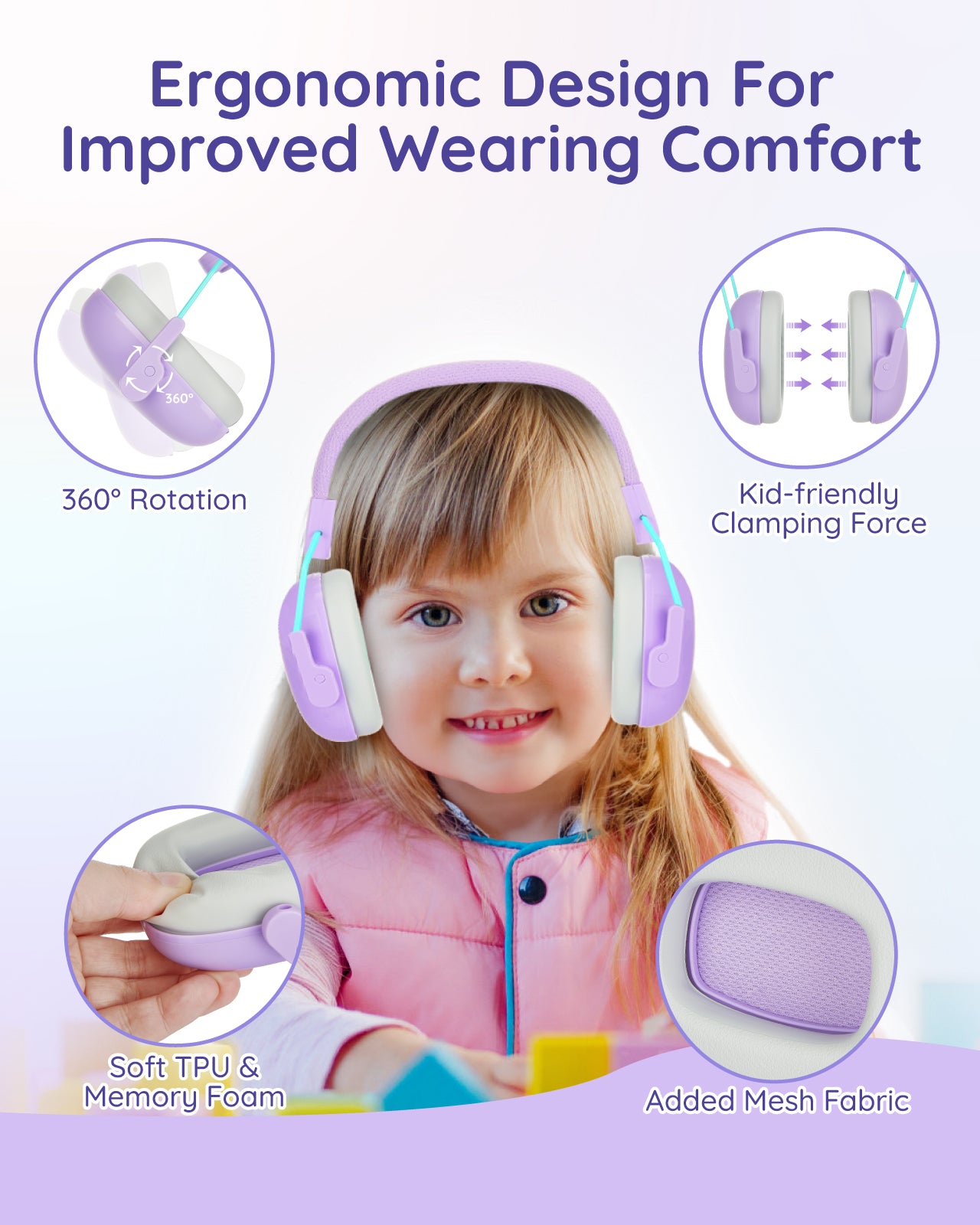 Lilian&Gema Noise Cancelling Headphones for Kids