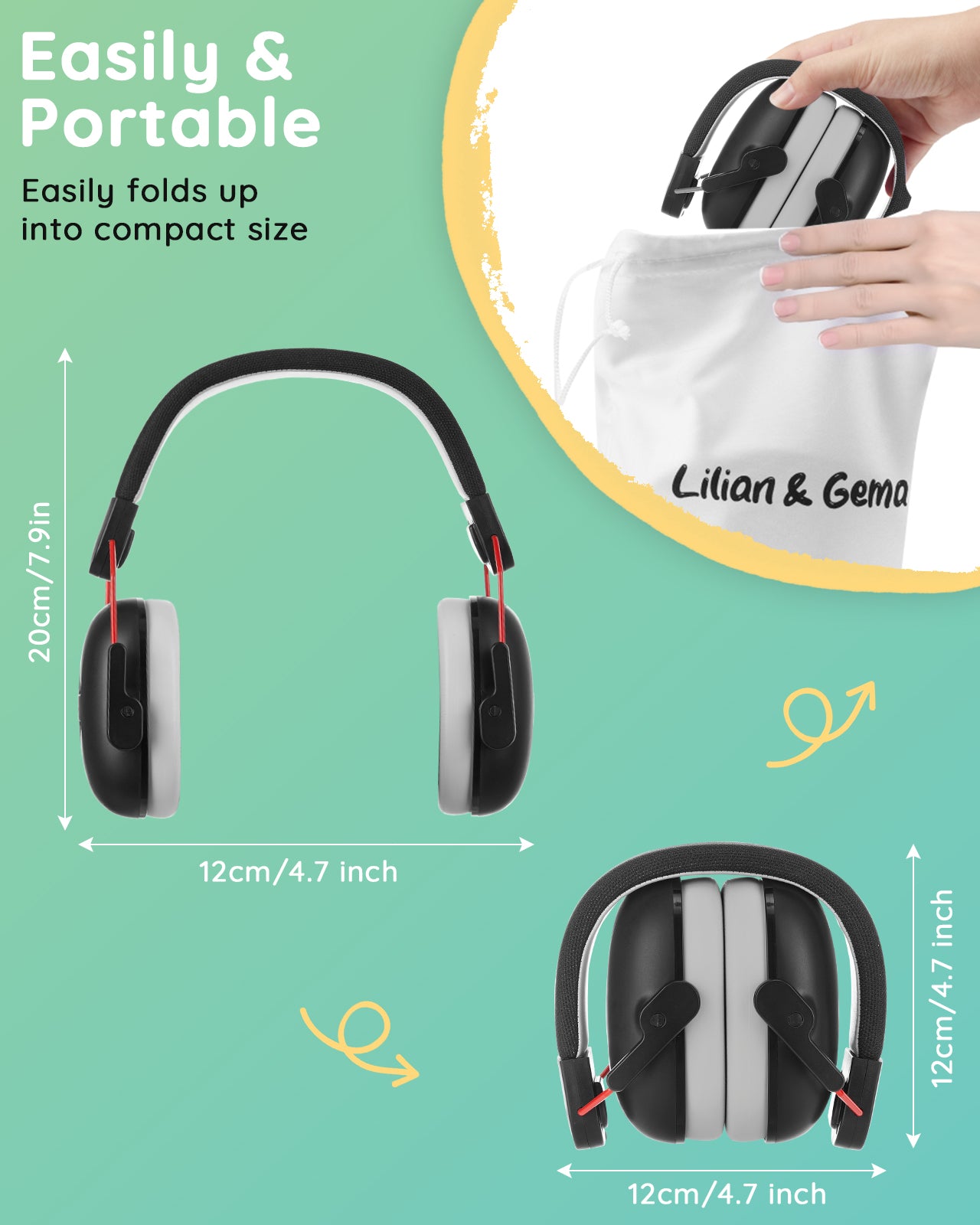 Lilian&Gema Noise Cancelling Headphones for Kids