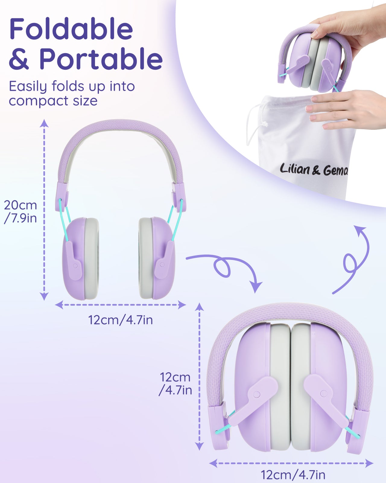 Lilian&Gema Noise Cancelling Headphones for Kids