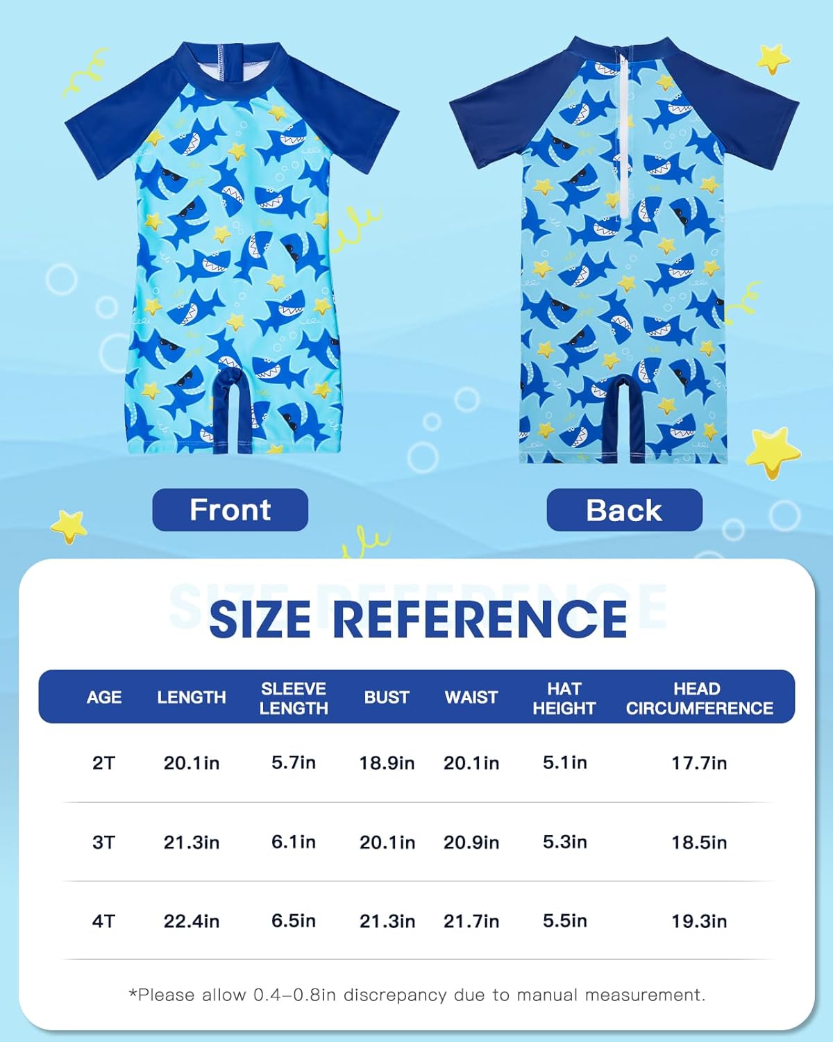 Lilian&Gema Toddler Boy Swimsuit UPF 50+ Protection One Piece Zipper Bathing Suit Baby Swimsuit with Adjustable Sun Hat