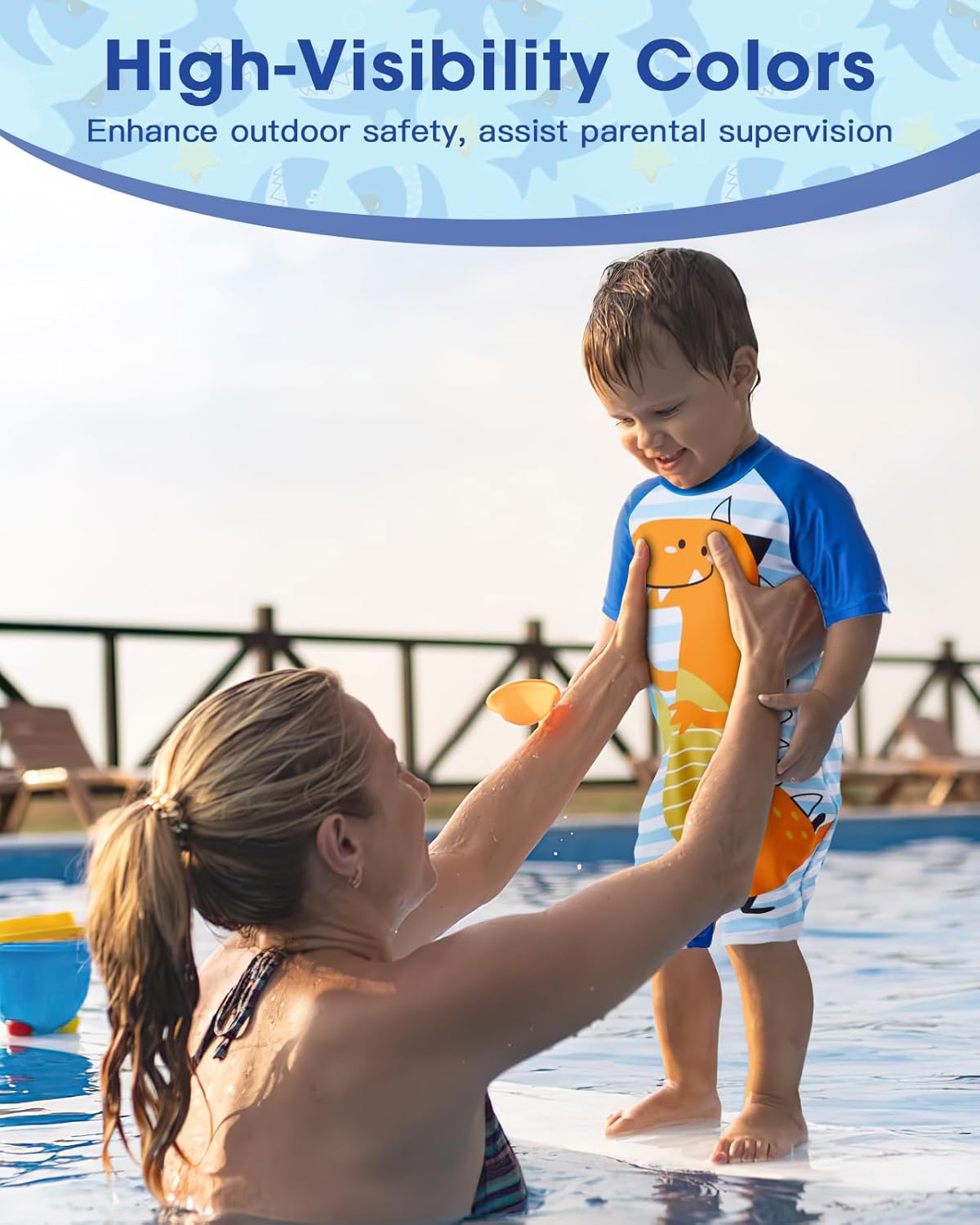 Lilian&Gema Toddler Boy Swimsuit UPF 50+ Protection One Piece Zipper Bathing Suit Baby Swimsuit with Adjustable Sun Hat