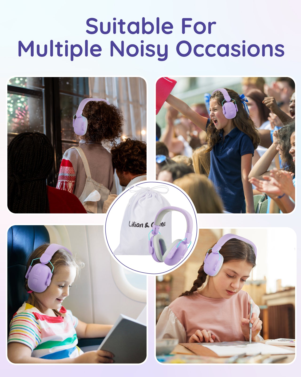Lilian&Gema Noise Cancelling Headphones for Kids