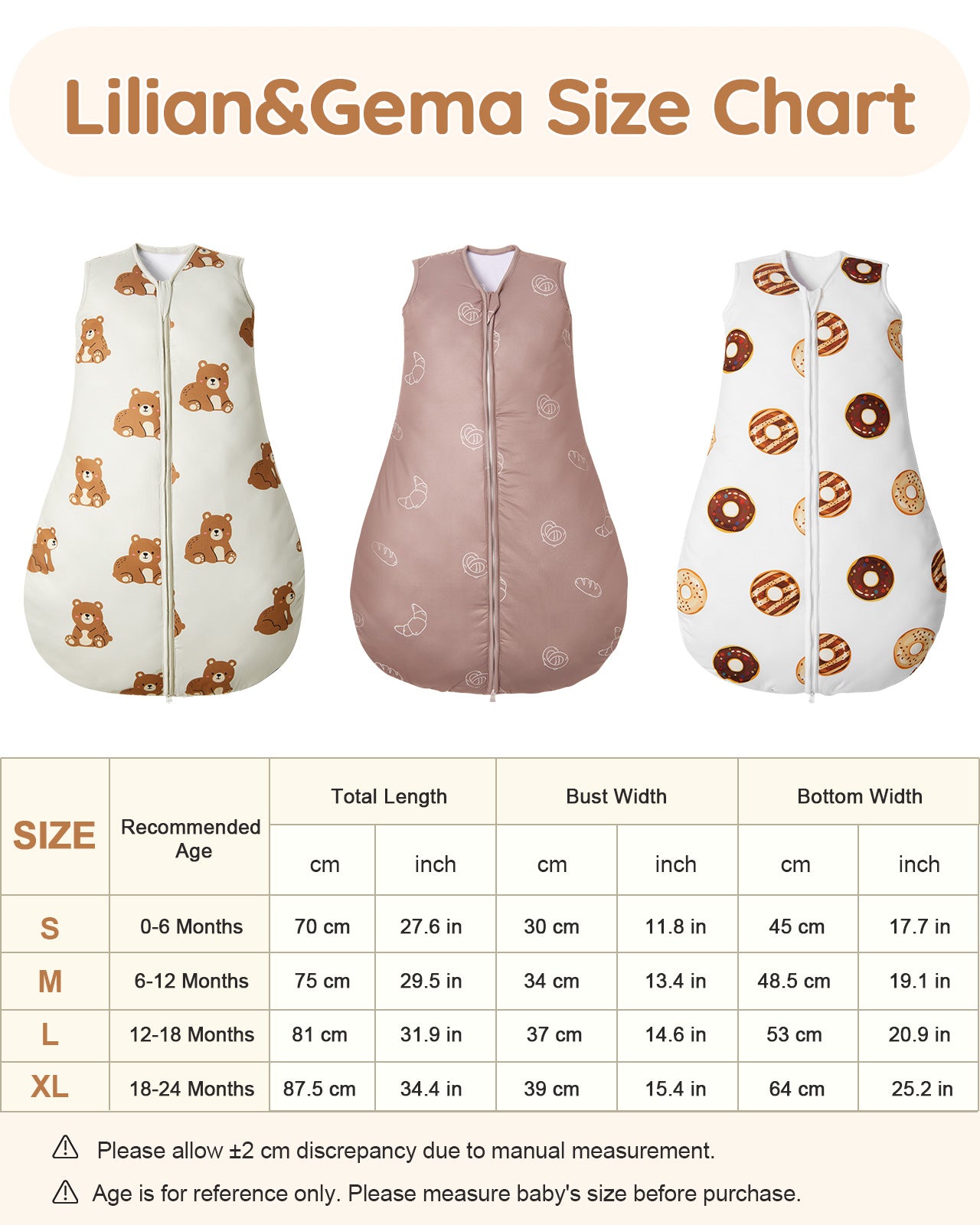 Lilian&Gema Baby Sleep Sack 6-12 Months, 2.5 Tog Winter Baby Wearable Blanket, Sleeveless Infant Sleeping Sack 2-Way Zipper Cotton Fabric Warm Infant Essentials for Boy Girl