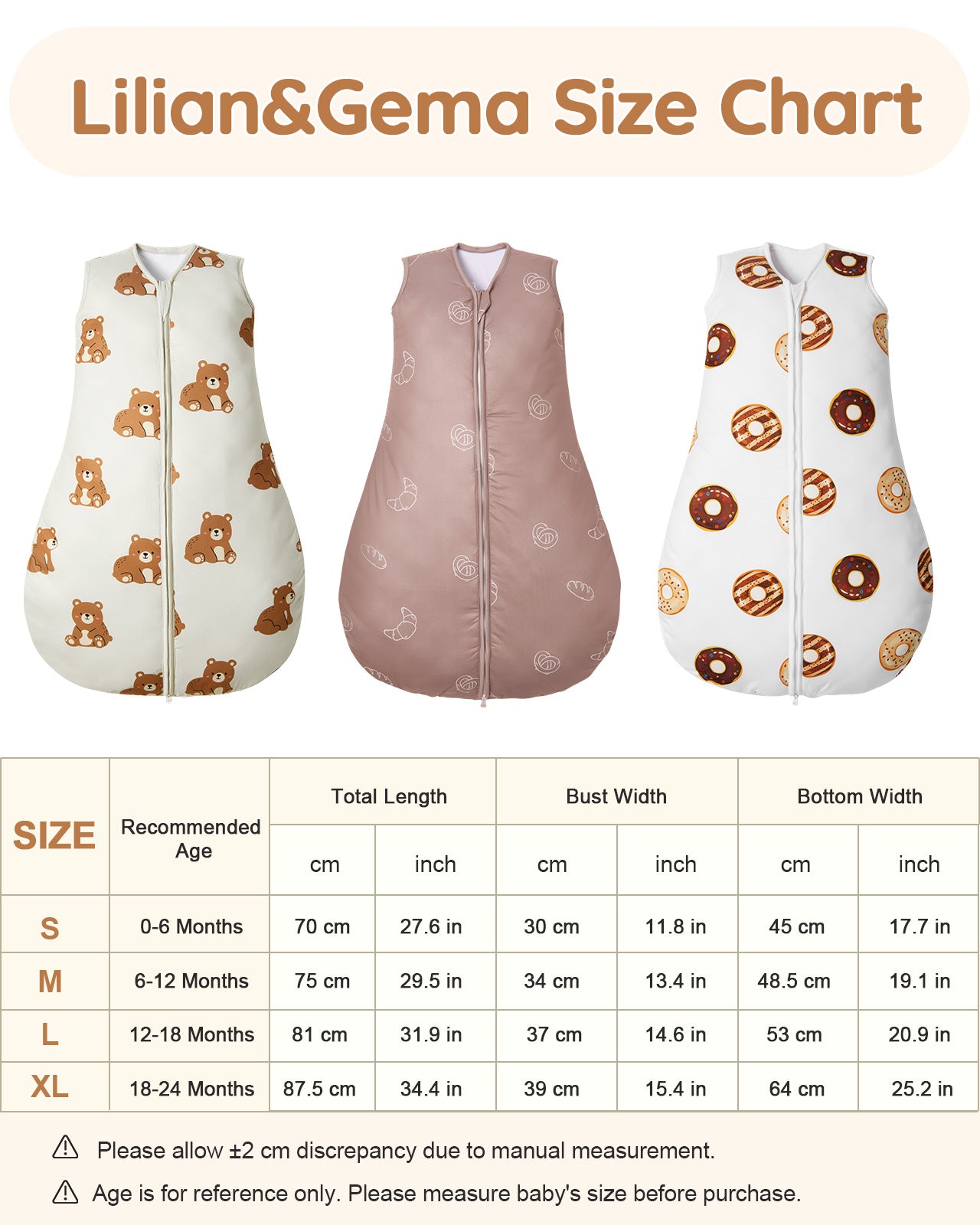Lilian&Gema Baby Sleep Sack 18-24 Months, 2.5 Tog Winter Baby Wearable Blanket, Sleeveless Infant Sleeping Sack 2-Way Zipper Cotton Fabric Warm Infant Essentials for Boy Girl