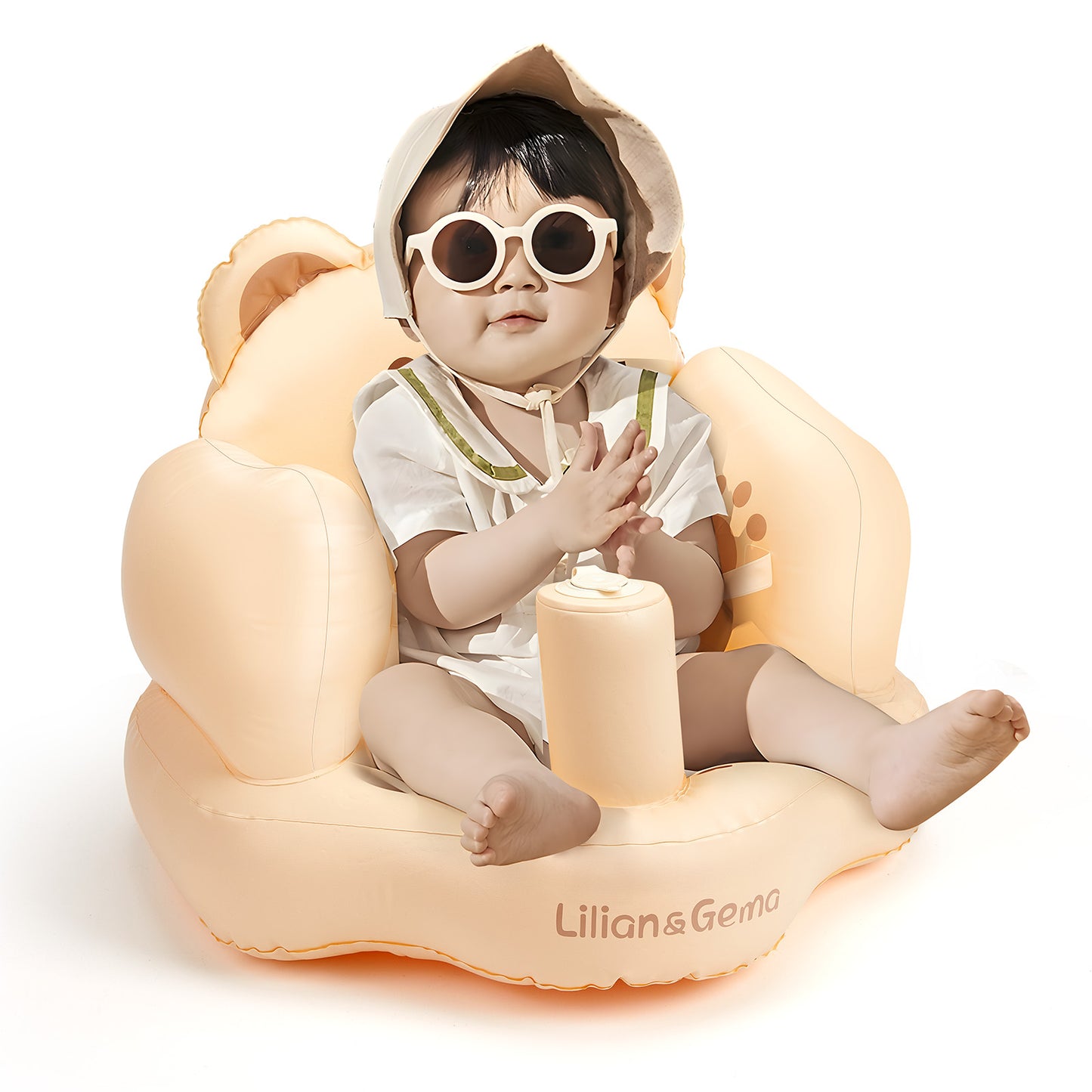Inflatable Baby Seat for Babies 3-36 Months, Lilian&Gema Baby Chair sit me up, Built-in Pump Quick Inflate, Soft Support, Easy Upright Baby Seats for Infants for Sitting Up
