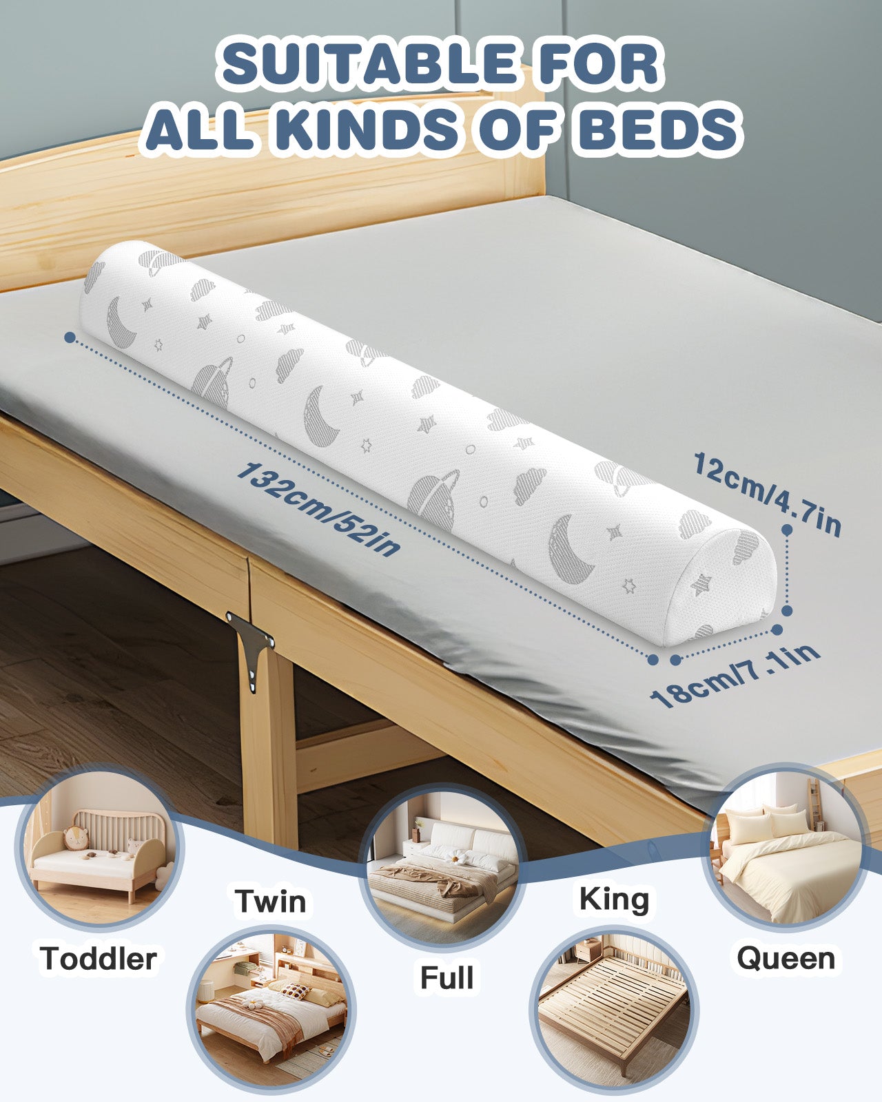 Lilian&Gema Bed Bumper for Toddlers, Bed Rail for Toddlers