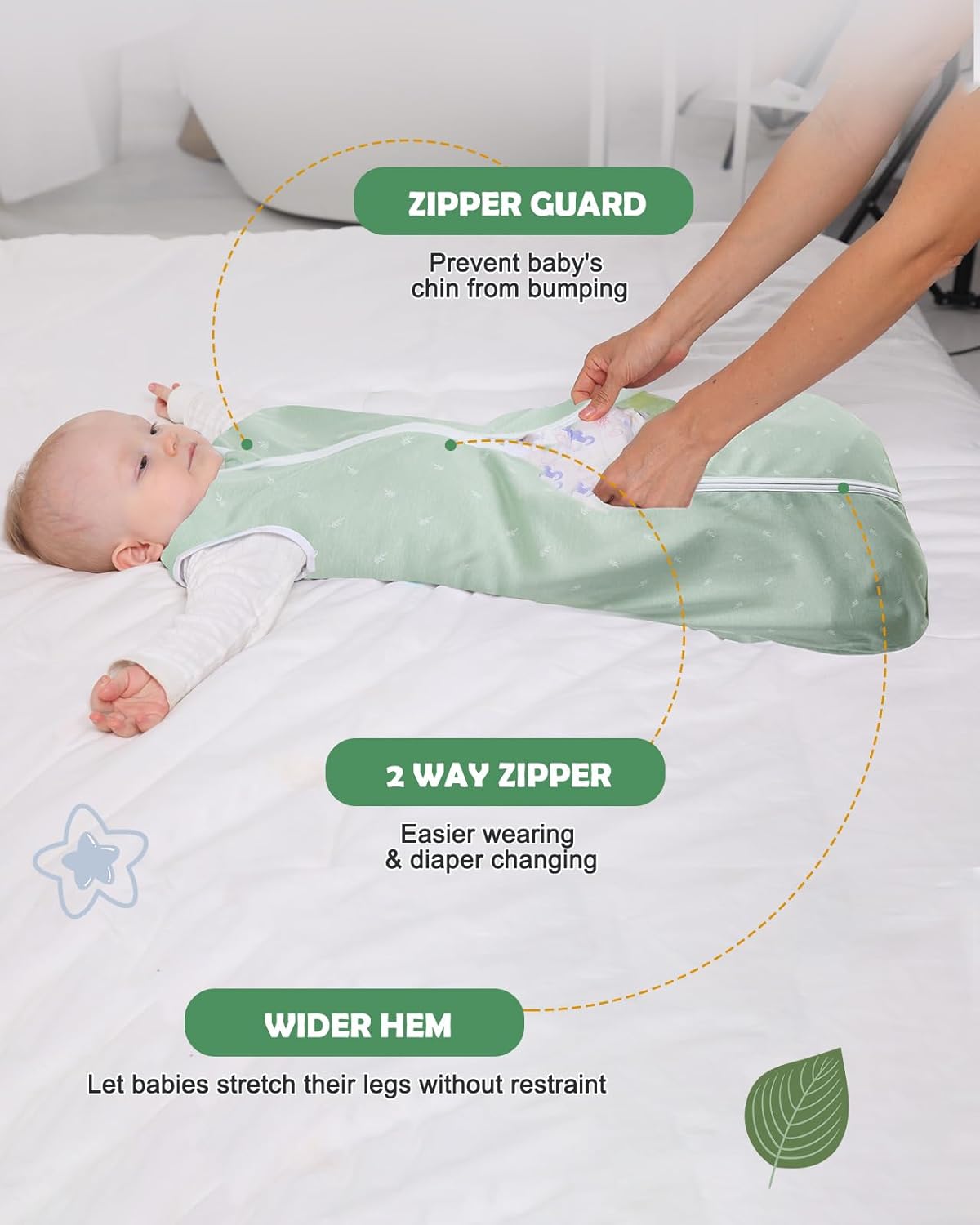 Lilian&Gema Baby Sleep Sack Unisex Baby Sleeping Bag 0.5 TOG Extra Soft Lightweight Wearable Blanket for Infant Toddler