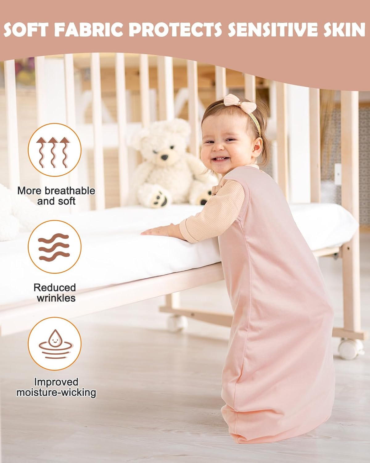 Lilian&Gema Baby Sleep Sack Unisex Baby Sleeping Bag 0.5 TOG Extra Soft Lightweight Wearable Blanket for Infant Toddler