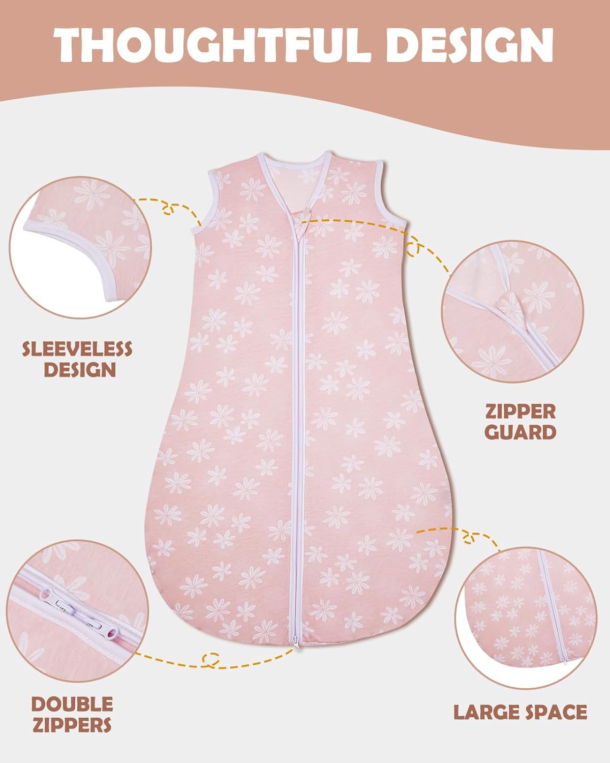 Lilian&Gema Baby Sleep Sack Unisex Baby Sleeping Bag 0.5 TOG Extra Soft Lightweight Wearable Blanket for Infant Toddler