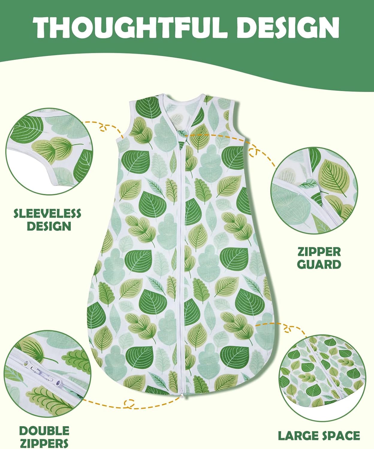 Lilian&Gema Baby Sleep Sack Unisex Baby Sleeping Bag 0.5 TOG Extra Soft Lightweight Wearable Blanket for Infant Toddler