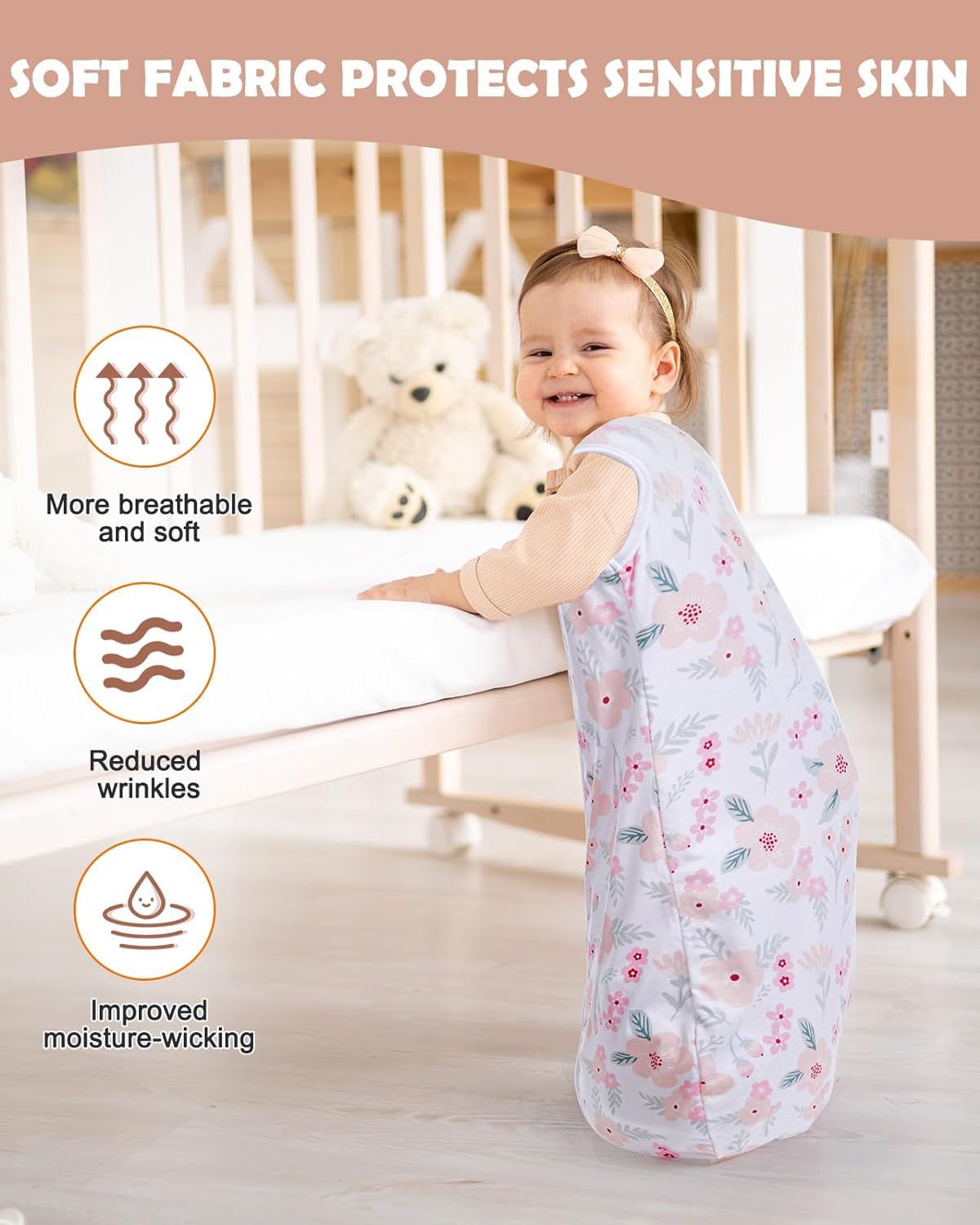 Lilian&Gema Baby Sleep Sack Unisex Baby Sleeping Bag 0.5 TOG Extra Soft Lightweight Wearable Blanket for Infant Toddler